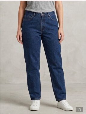 Liz Claiborne High-Rise Straight Leg Jeans - Dark Blue